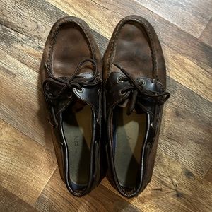 Sperry Top Sider Dark Brown Leather Men's Shoes Size 10.5